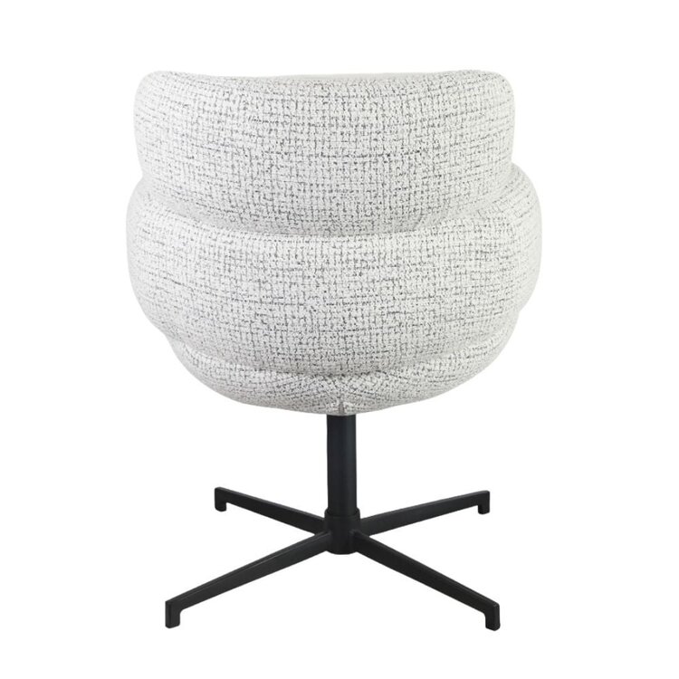 Eetkamerstoel Coco gemêleerde stof off white/zwart