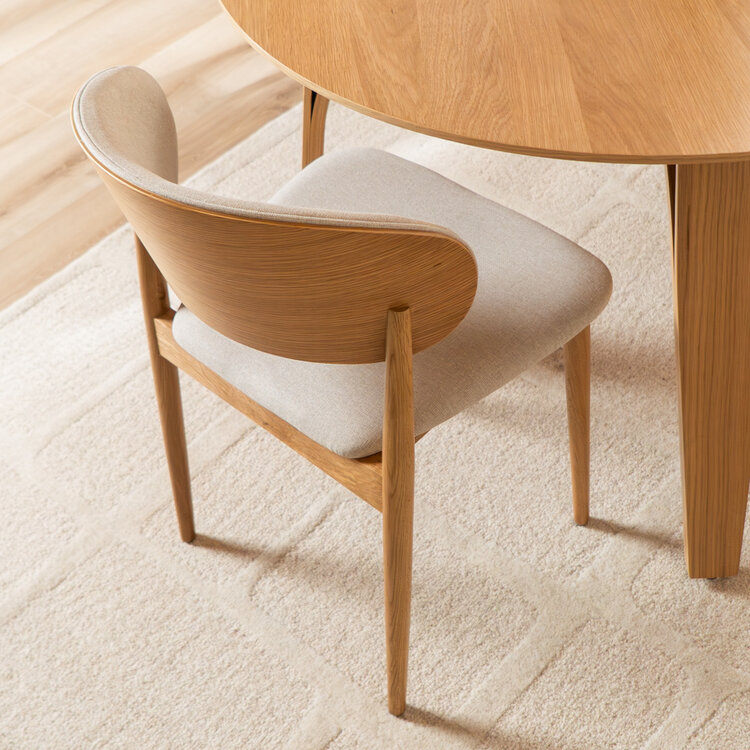 Eetkamerstoel Bohdi linnen walnoot