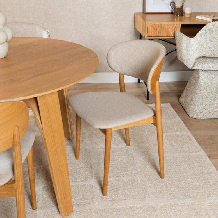 Eetkamerstoel Bohdi linnen walnoot