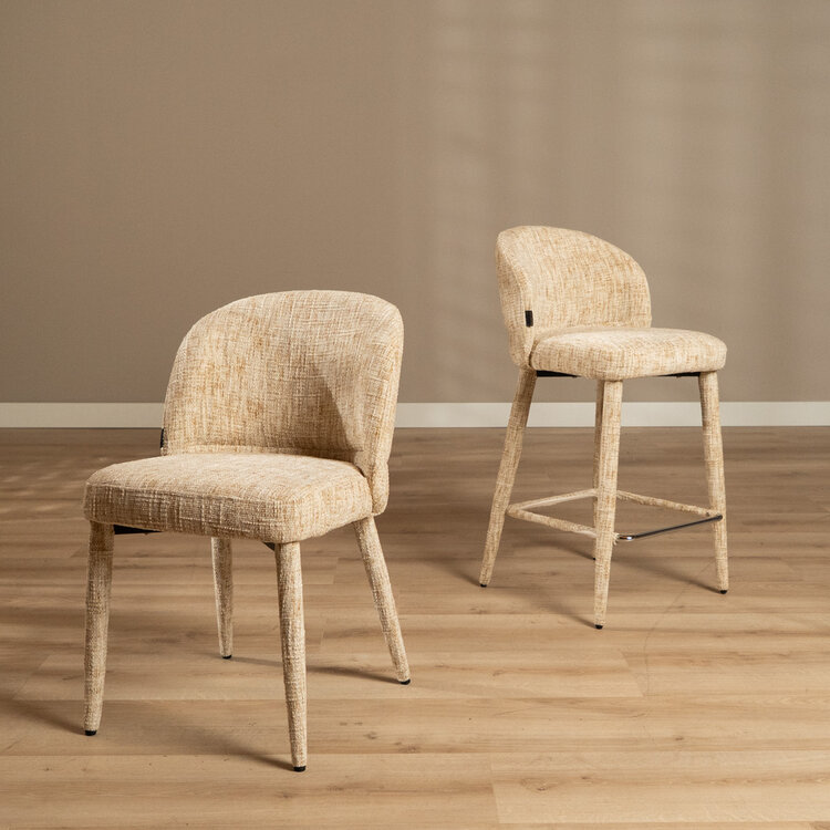 Eetkamerstoel Charlie chenille beige