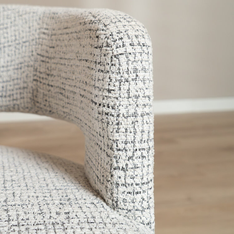 Draaifauteuil Gino gemêleerde stof off white/zwart