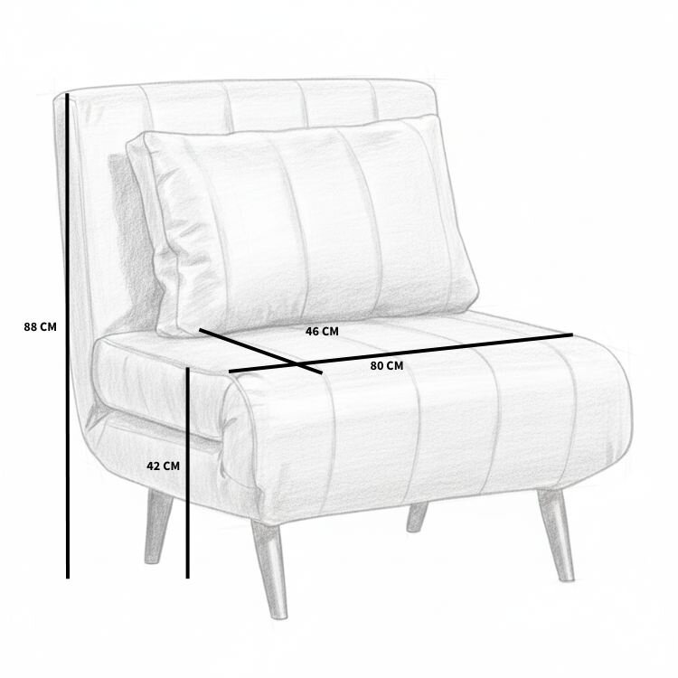 Slaapfauteuil Hanna antraciet eco-leer