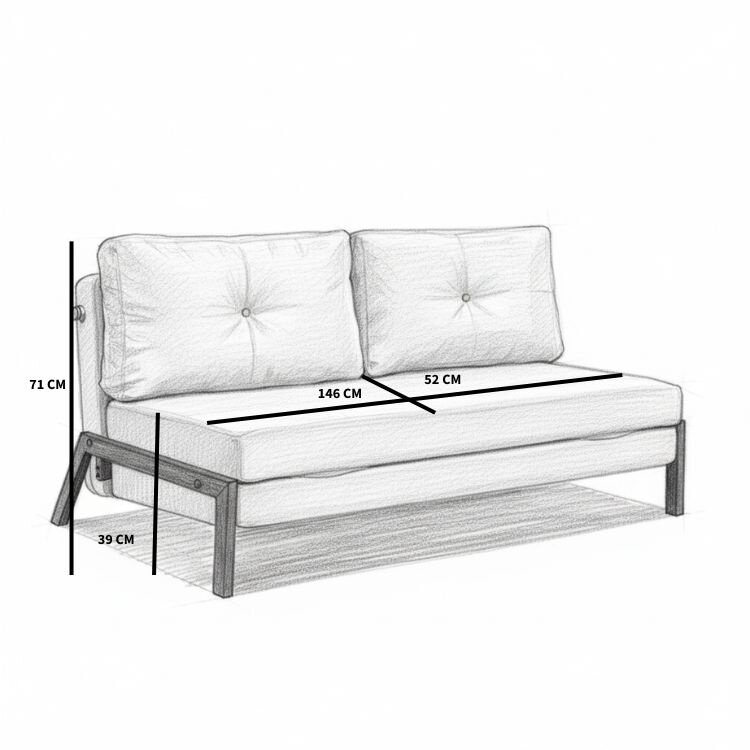 Velvet slaapbank 2 persoons Mikko taupe