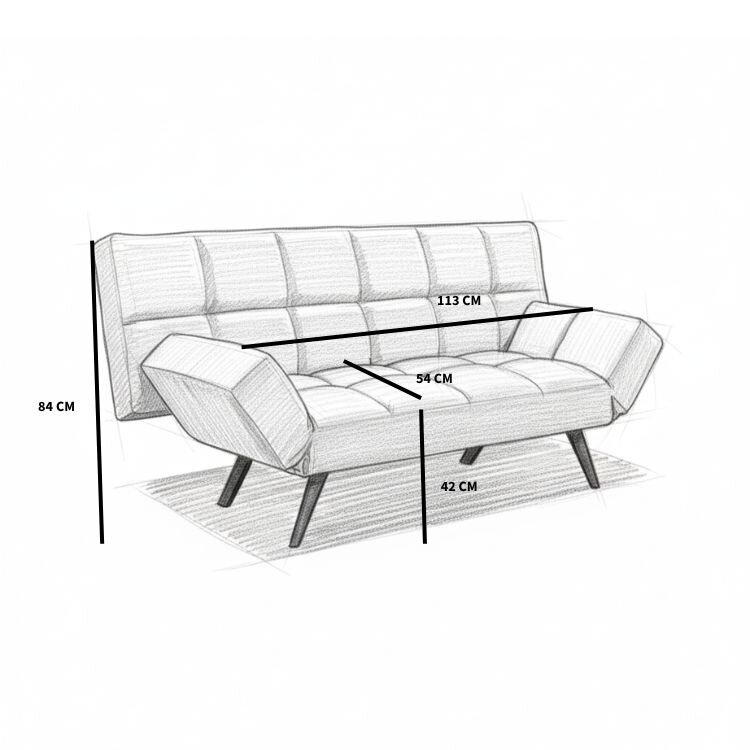 Slaapbank 1,5 persoons Timo antraciet eco-leer