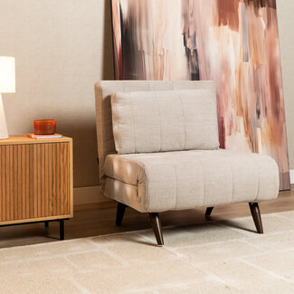 Slaapfauteuil Hanna gerecyclede stof beige