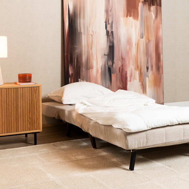 Slaapfauteuil Hanna gerecyclede stof beige