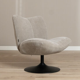 Draaifauteuil Lise chenille taupe