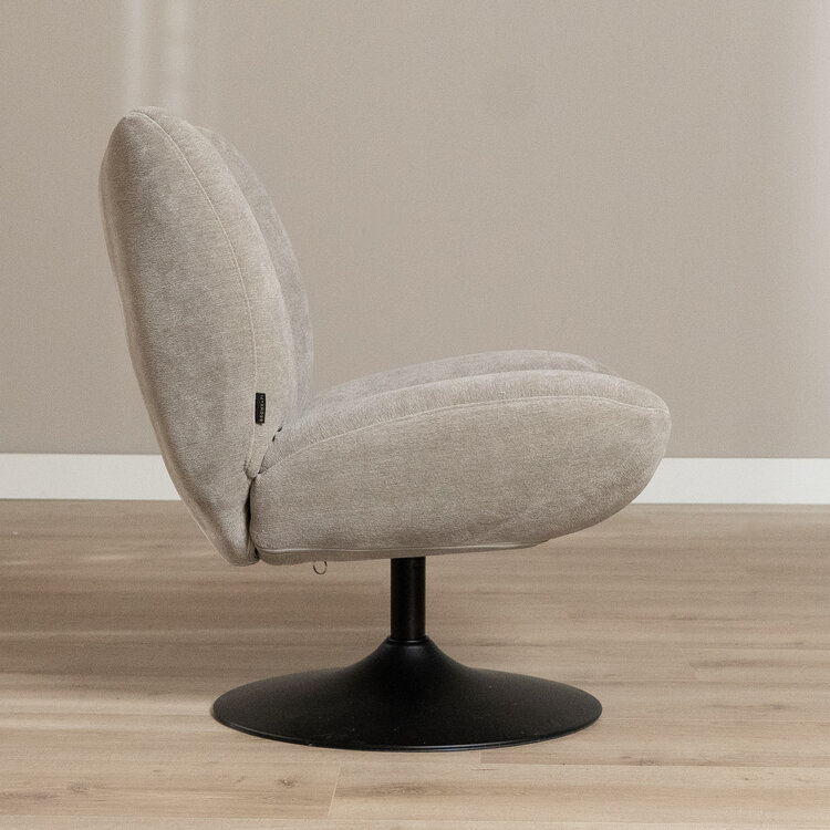 Draaifauteuil Lise chenille taupe