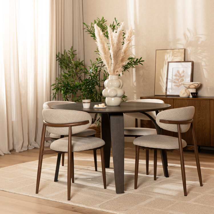 Eettafel Bowie rond walnoot Ø 120 cm