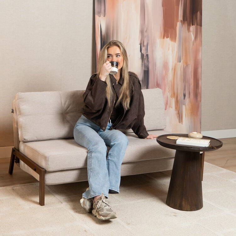 Slaapbank 2 persoons Mikko gerecyclede stof beige