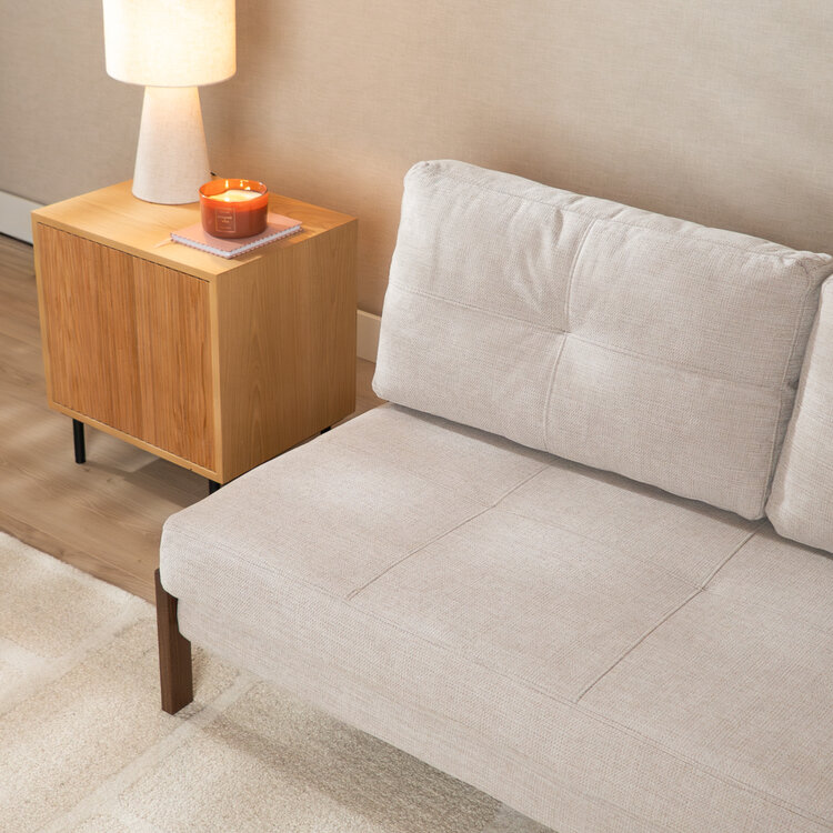 Slaapbank 2 persoons Mikko gerecyclede stof beige