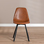 Industriële eetkamerstoel Logan cognac eco-leer