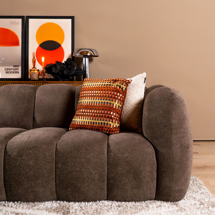 Hoekbank Luca chenille bruin links