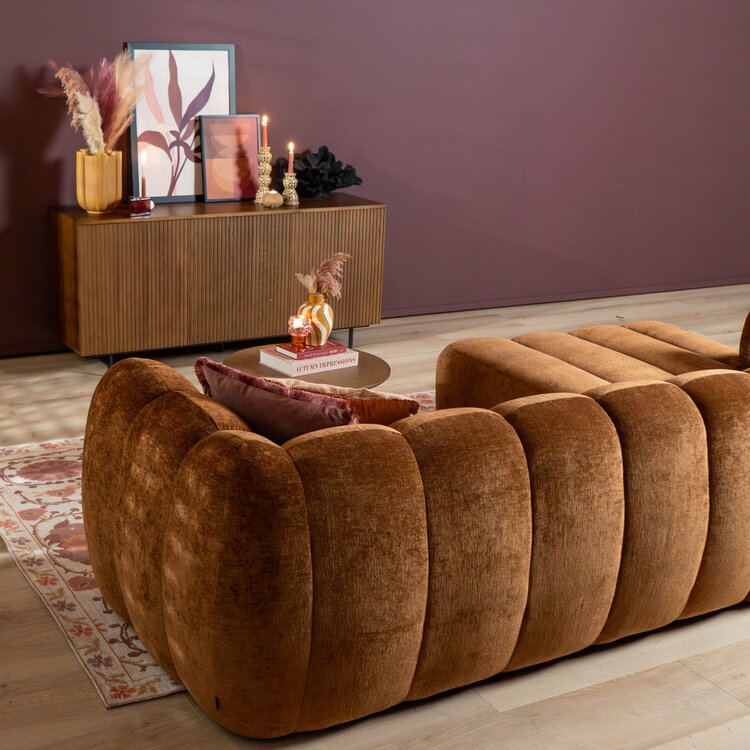 Hoekbank Luca chenille koper links