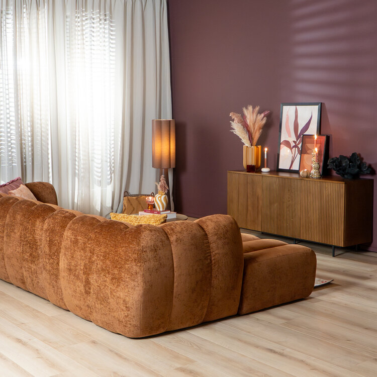 Hoekbank Luca chenille koper links