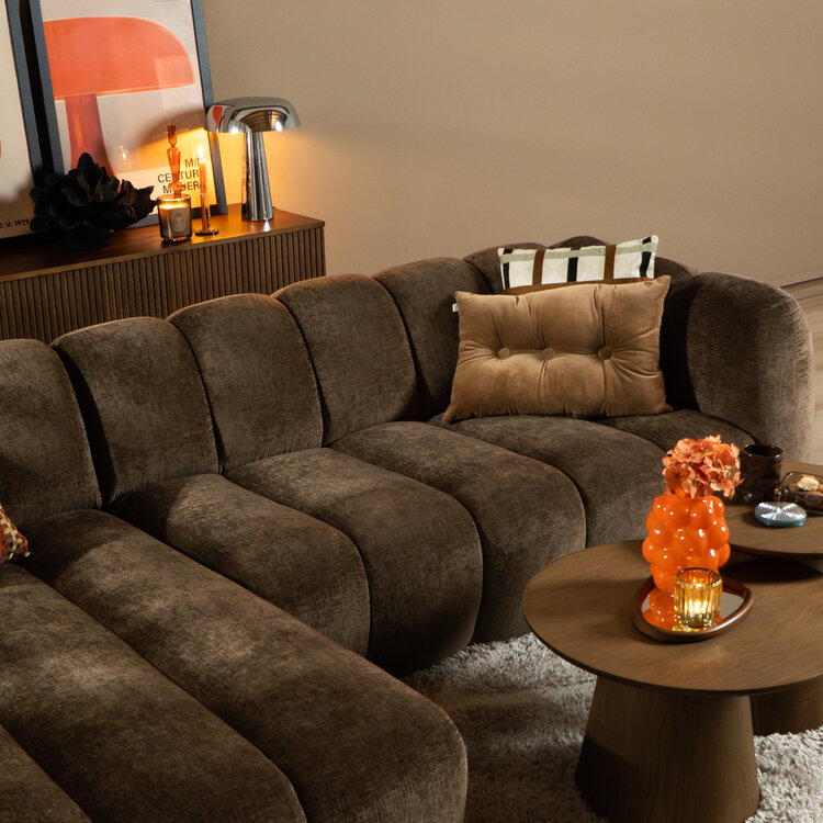 Hoekbank Luca chenille mocha links