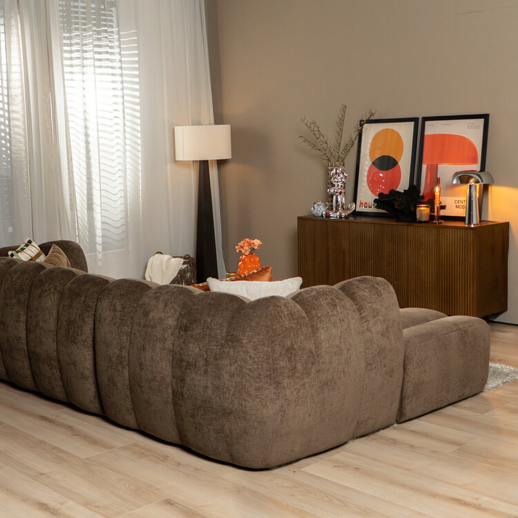 Hoekbank Luca chenille mocha links