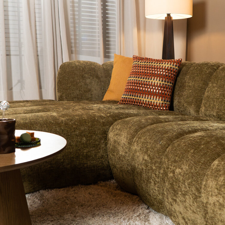 Hoekbank Luca chenille olijf groen links