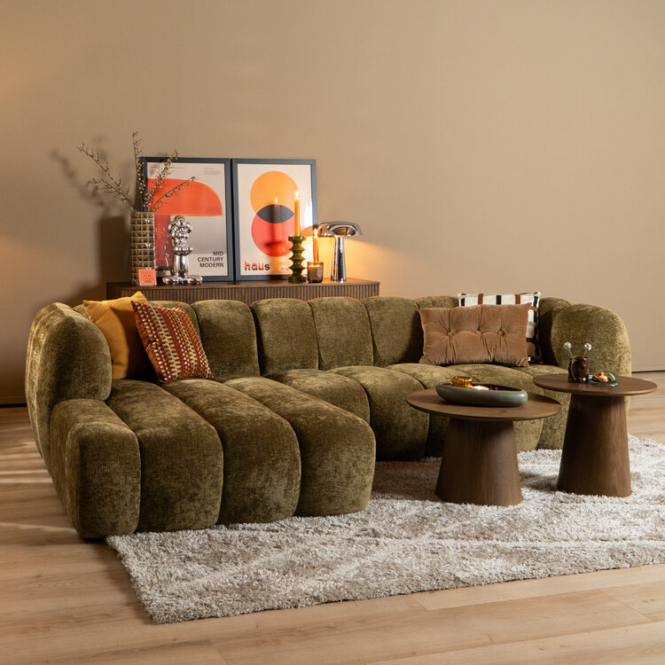 Hoekbank Luca chenille olijf groen links