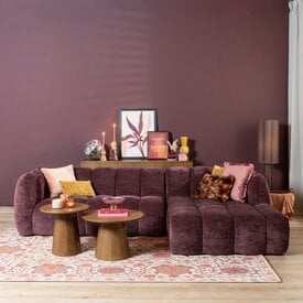 Hoekbank Luca chenille paars rechts