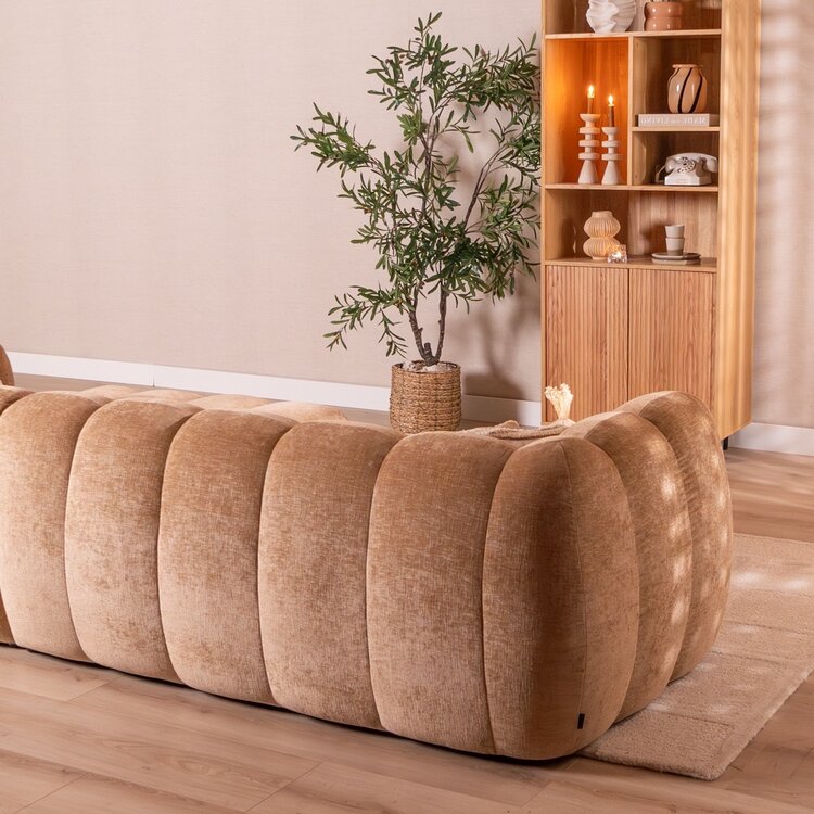 Hoekbank Luca chenille peach rechts