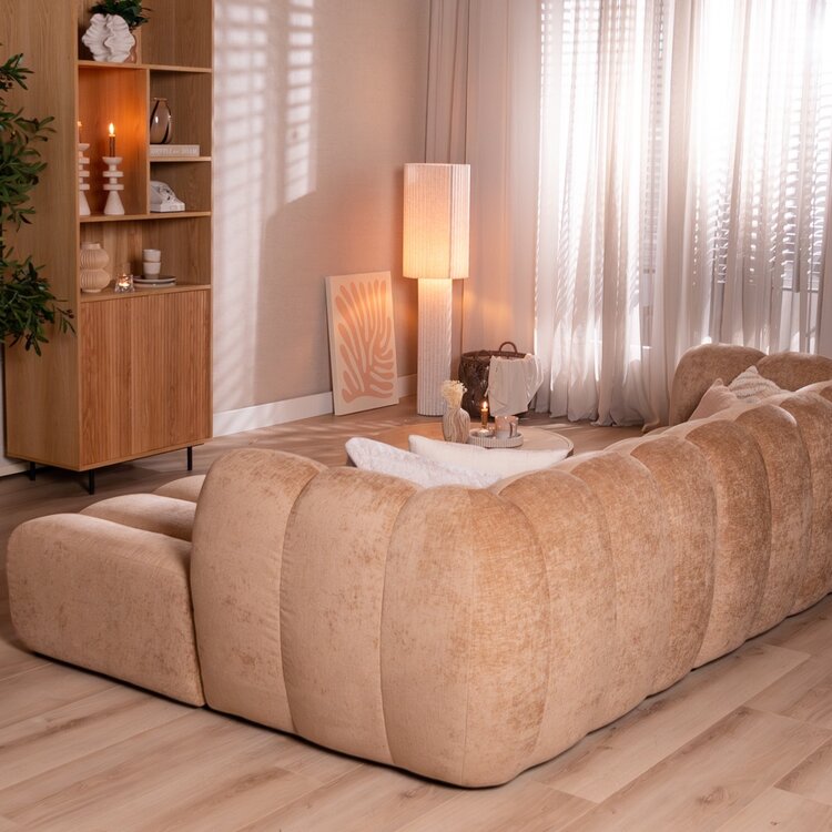 Hoekbank Luca chenille peach rechts