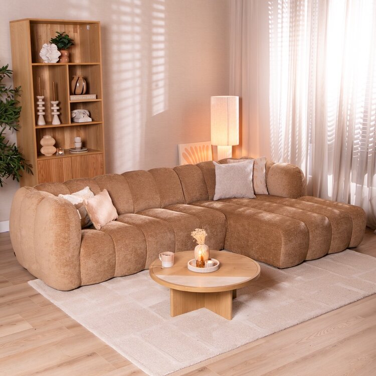 Hoekbank Luca chenille peach rechts