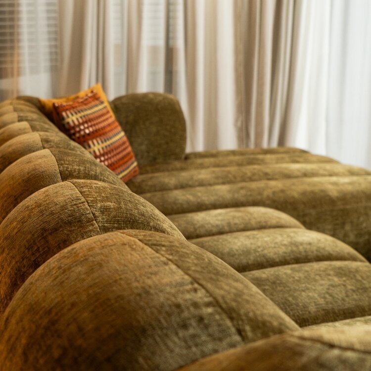 Hoekbank Luca chenille olijf groen rechts