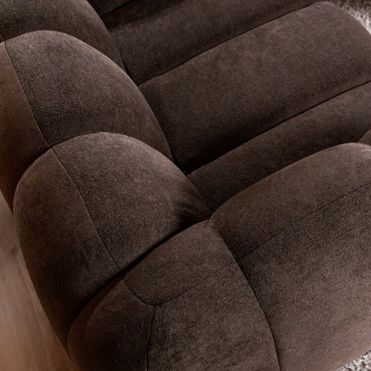 Hoekbank Luca chenille bruin rechts