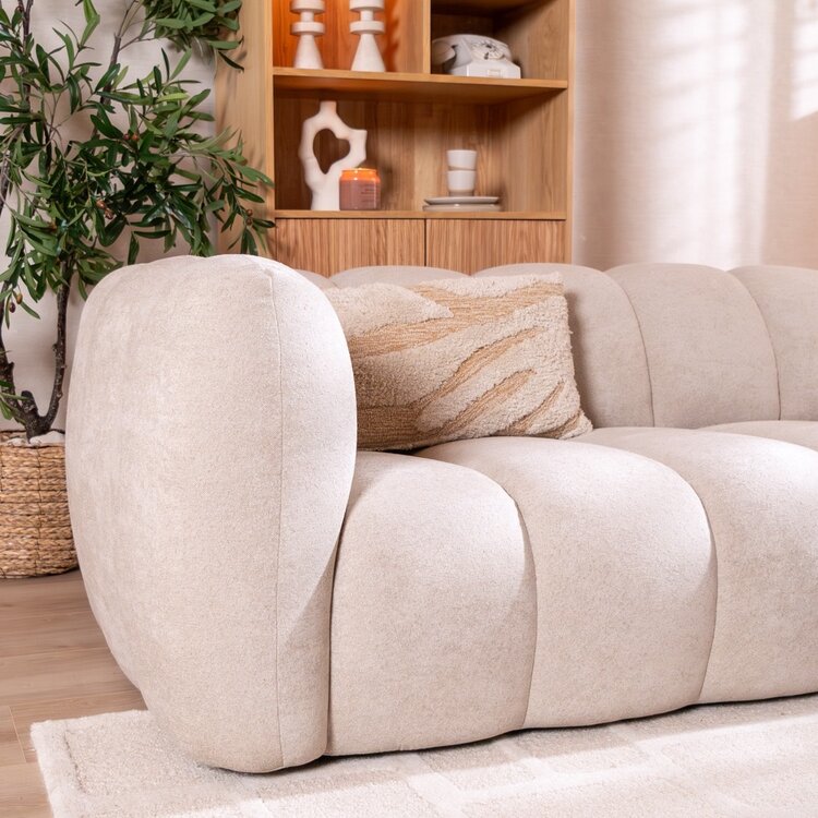 Hoekbank Luca chenille beige rechts