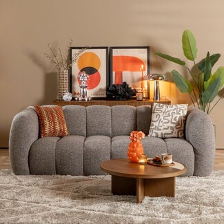 3-zitsbank Luca bouclé bruin/grijs