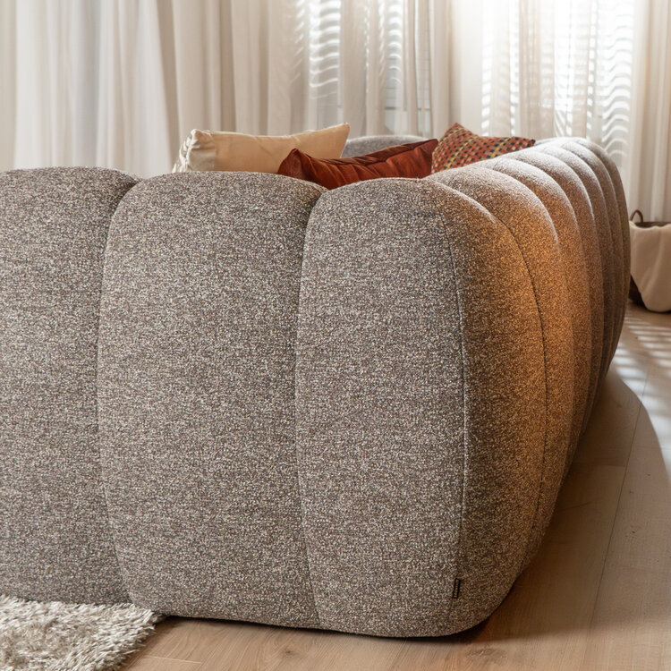 3-zitsbank Luca bouclé bruin/grijs