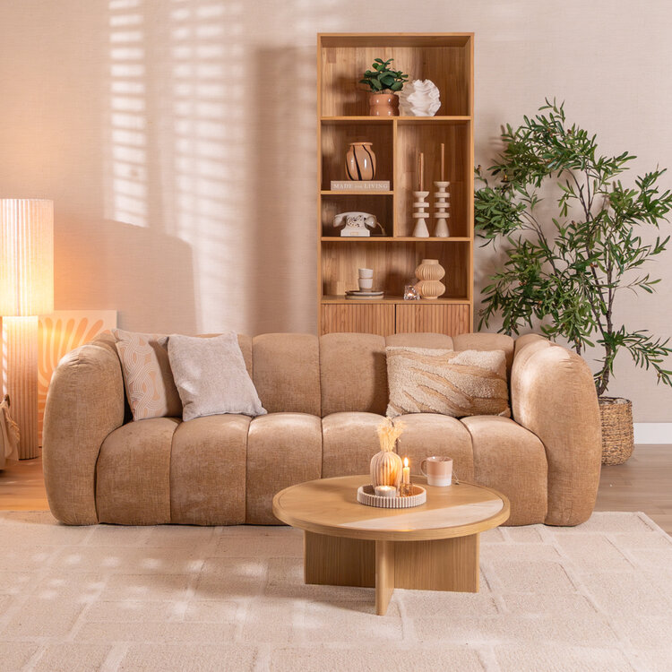 3-zitsbank Luca chenille peach