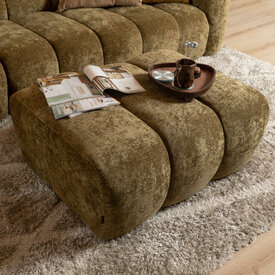 Hocker Luca chenille olijfgroen