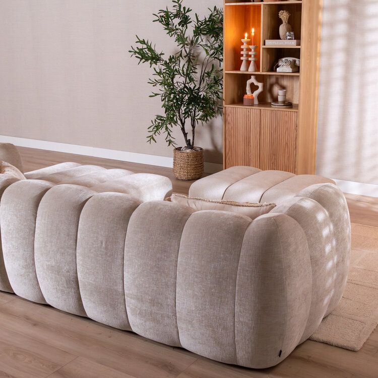 Hoekbank Luca chenille sand rechts