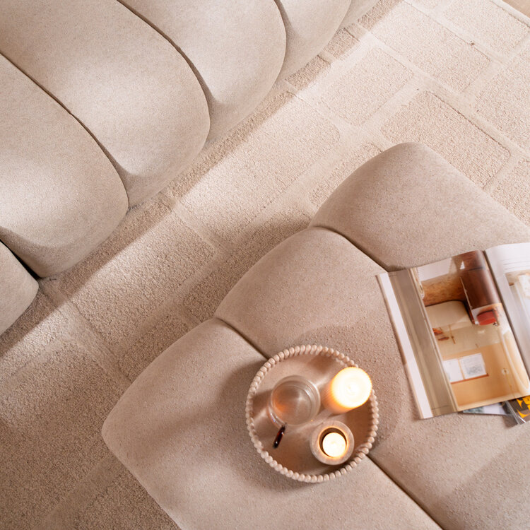 Hocker Luca chenille beige