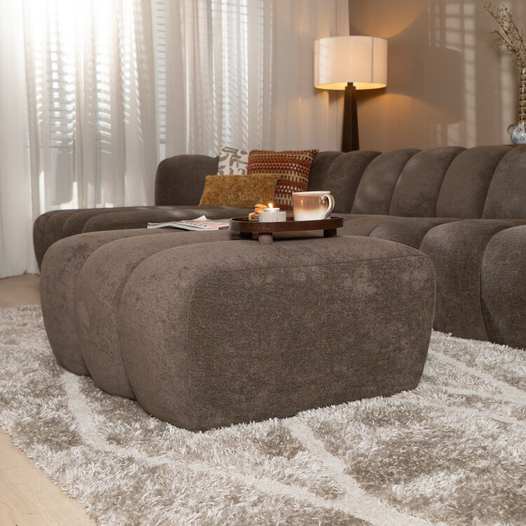 Hocker Luca chenille bruin