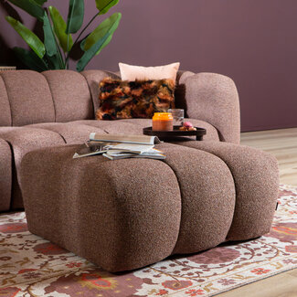 Hocker Luca bouclé stof rood/roze