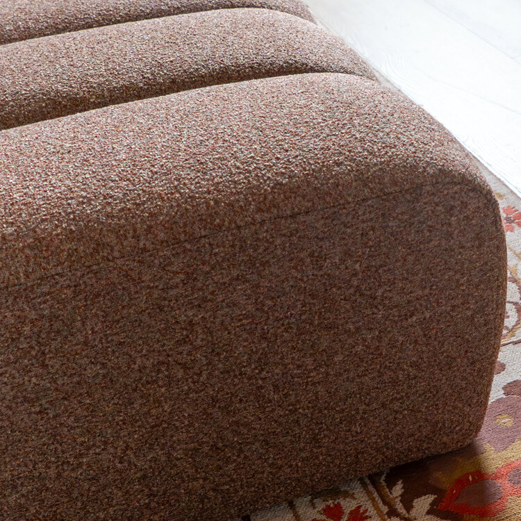 Hocker Luca bouclé stof rood/roze