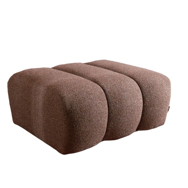 Hocker Luca bouclé stof rood/roze