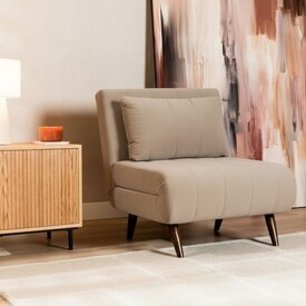 Velvet slaapfauteuil Hanna taupe