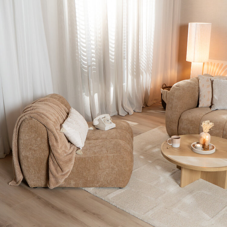 Fauteuil Luca chenille peach