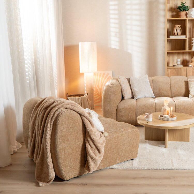 Fauteuil Luca chenille peach