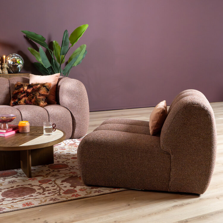 Fauteuil Luca bouclé rood/roze