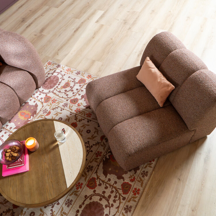 Fauteuil Luca bouclé rood/roze