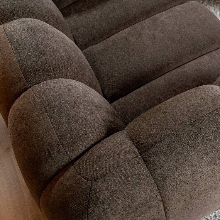 Hoekbank Luca chenille bruin rechts