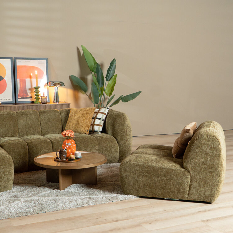 Fauteuil Luca chenille olijf groen