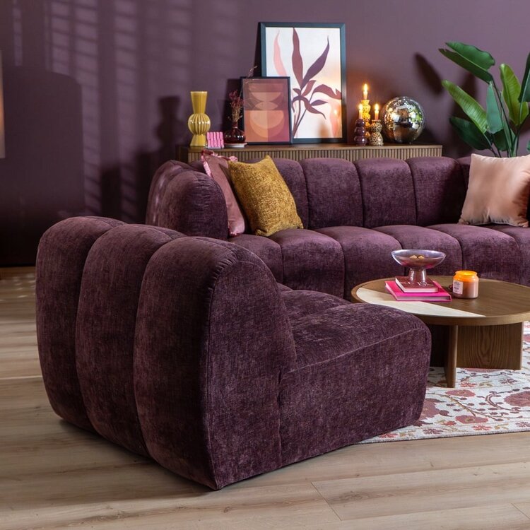 Fauteuil Luca chenille paars