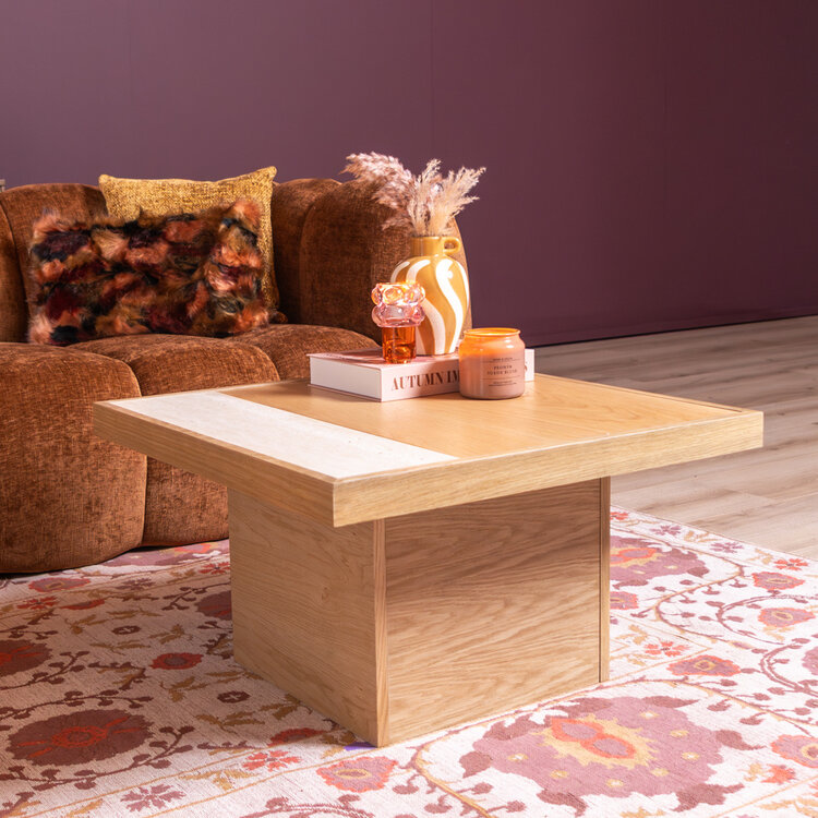 Salontafel Java 70x70 cm blank eiken