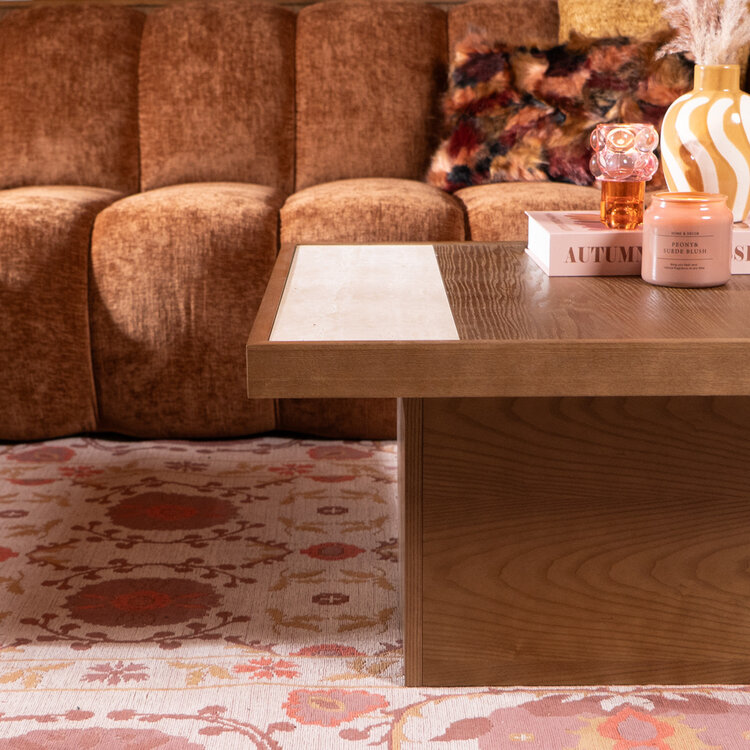 Salontafel Java 70x70 cm rustiek eiken